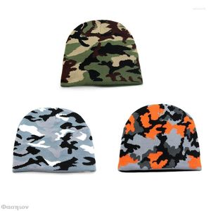 Berets Army Green Camouflage Beanies Hats For Women Mens Camo Winter Caps Warm 2023