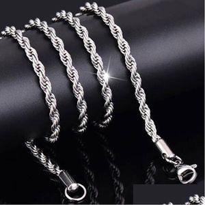 Kedjor Fashion Mens Hip Hop Shine Chain Necklace Luxury Classy Clavicle Sier Color Titanium Steel Jewelry For Women Män släpper Dhyrg