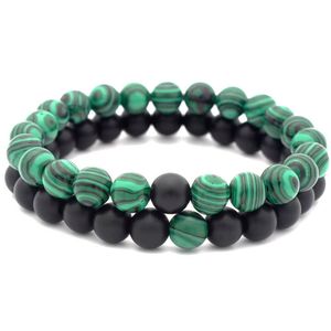 Bransoletki z koralikami Naturalne kamienie pumice urok biżuteria 8 mm joga energetyczna bransoletka bransoletka unisex malachite dostawa dhkvn