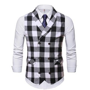 Blazers masculinos terno coletes colete homem jaqueta xadrez fino ajuste gilet roupas colete masculino ao ar livre sem mangas jaqueta