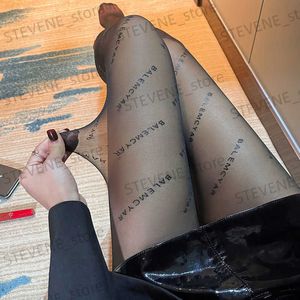 Sexy Socks Sexy Women's Pantyhose Transparent Letter Print Stocking Tights Letter Stockings Women's Stockings Print Fashion Tight CTW032 T230603