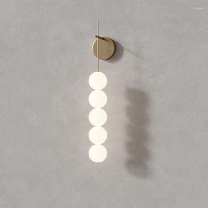 Lampada da parete in vetro lunga applique Nicho De Parede Sala da pranzo Set Candela a luce led per camera da letto