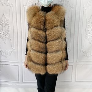 Pelliccia Vera Pelliccia di Procione Gilet Cappotto di Pelliccia Naturale per Giacca Cappotti Femminili Gilet Gilet Cappotti di Pelliccia Lunghi Cappotto di Pelliccia Vera Gilet di Volpe Giacca