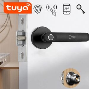 Door Locks Fingerprint Door Lock for bedroom Biometric door Handle knob lock Tuya Keyless Smart Electric Security Locks 230602