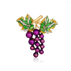 Brooches Enamel Purple Grape Lapel Pin Summer Fruit Badges Backpack Accessories Wholesale