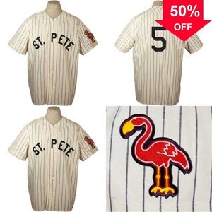 XFLSP Glamitness St. Petersburg Saints 1955 Home Jersey Shirt Custom Men Women Youth Baseball Tröjor Alla namn och nummer dubbel sömda