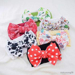 Hair Accessories Children's Printed Large Bow Headband Infants Headbands Baby Turban