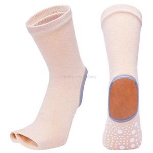 Breathable women Girls Open 5 Toe Socks Non Slip five Finger Running Ankle Sox wholesale gym dance trampoline sock Fitnss Yoga Pilates exercise Peep Toes stocking