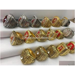 Anelli a grappolo Souvenir di moda 17Pcs Alabama Crimson Tide Sec Campionato nazionale Parti di borse Drop Delivery Jewelry Dhies