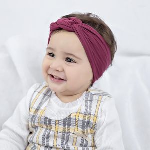 Hårtillbehör Nylon baby pannband brett väv flätade mjuka knutband spädbarn barn för flicka
