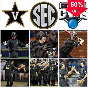 Xflsp GlaA3740 Custom Mens Vanderbilt Commodores Performance Jersey Gold Program Custom Women/Youth Tutte le strisce nere cucite Maglie da baseball di alta qualità