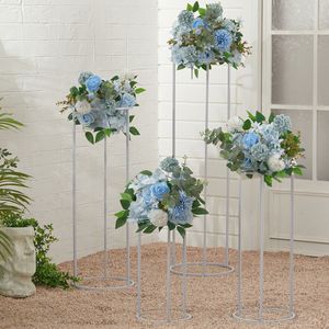 White Metal Wedding Table Flowers Stand Plinth Dinner Party Vines Pedestal Decor imake952