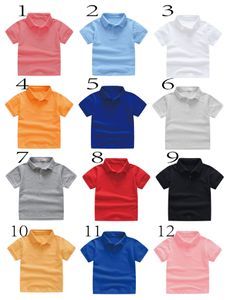 Tshirts Solid Color Boys Girls Summer Quality Cotton Uniform Polo Kids Tops Tees Fashion Children's Clothes 230327