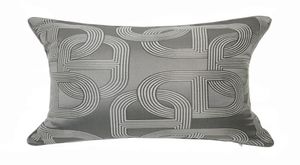Geometría contemporánea gris oscuro cadena elipse sofá silla diseñador Pipping tiro funda de cojín decoración hogar funda de almohada 45x45cm 210315501894