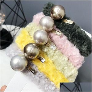 Haarspangen Haarspangen Plüsch Vintage Winter Kleine Perle Wolle Große Accessoires Großhandel Drop Lieferung Schmuck Haarschmuck Dh60M