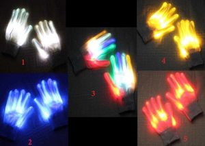 LED -belysningshandskar Flashing Cosplay Novely Glove Led Light Up Toy Flash Glass Ghost Skull Gloves For Halloween Christmas Party Bar Prop