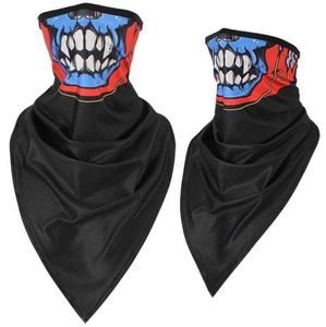 Summer Cooling Breattable Ghost Skull Magic Scarves Balaclava Motorcykelcykelcykel Triangel ansikte masker utomhus vandring camping hals varmare omslag