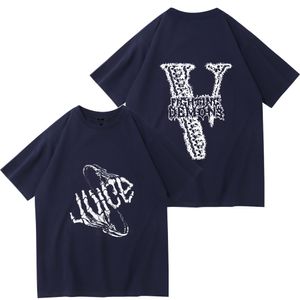 Vlone Designer Tees рубашка экипаж Шея Шея футболка для бренда Ангел Ангел Прямой распылитель Печать Футболка с коротким рукавом.