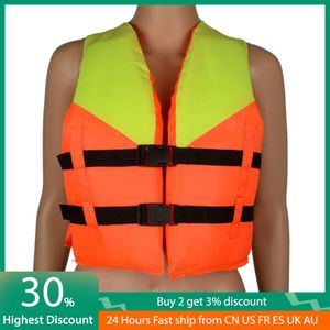 Life Vest Buoy Youth Kids Universal Polyester Life Jacket Swimming Boating Ski Vest Swimming Children Life Jacket Orange Light Yellow Whistle 230603