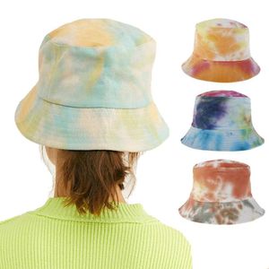 Wide Brim Hats Floral Universal Outdoor Travel Sun Beach Hat 2020 New Summer Tiedyeing Bucket Fisherman Cap Women Men Gift Drop Deli Dhlcr