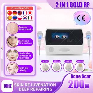 Ny ankomst 2 i 1 Gold RF Microneedling Beauty Machine för CE -certifiering Ansiktslyftande stretchmärken Acne Borttagning för RF Microneedle Face