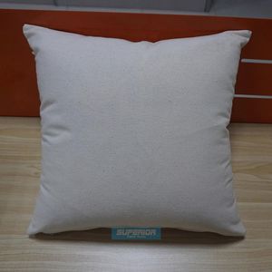 12 OZ 18x18 Inches Thick Cotton Canvas Pillow 30pcs MOQ Natural Cotton Canvas Pillowcase Light Grey Cushion Cover Hi-Q Blank Pillow Cover For Embroidery Or Painting