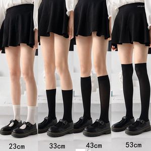 Skarpetki dla kobiet jk kobiecie aksamitne pończochy czarne białe nad kolan lolita długa moda kawaii cosplay high dla dziewcząt seksowne nylon