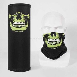 Sommarkylande andningsbar is Silk Magic Sacrves Neck Wraps Gaiter Face Protective Mask Ghost Skull Cycling Turban Pannband Fiske Hunting Motorcykel Bandanas