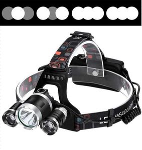 3 led Headlamp 6000 Lumens 2 XME T6 Headlights High Power LED Headlamps Head Torch Lamp Flashlight lights with charger batteries for hunting camping fishing