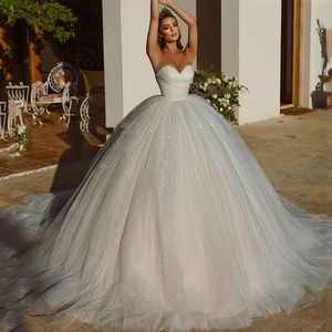 2023 Shinny Bride Wedding Dress 2023 Sweetheart Sequined Tulle Puffy Bridal Gown Vestidos De Novia Custom Made Robe De Mariage