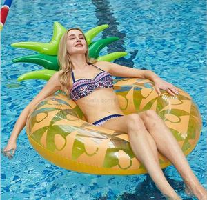 120 cm jätte ananas madrass uppblåsbar simning ring vuxen sommar vatten party pool float barn vattenrör leksaker flytande vatten säng