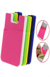 Silicone Phone Card Holder Adhesive Business Card Holder Stick On Wallet Phone Card Holder Stick On 6 Colors6919552