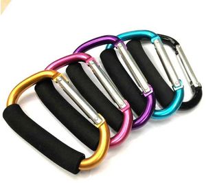 high quality aluminum carabiner buckles with eva sponge wholesale clip lock hooks outdoor shopping hand bags carry buckle keyring