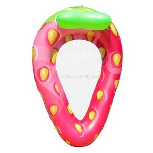 Strawberry Matress Swimming Basen pływające maty nadmuchiwane basen pływak woda impreza leżna krzesło pvc pvc pływające rurki pierścień plażowe zabawki Alkingline