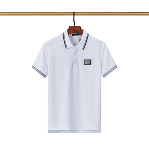 T-shirt da uomo Polo corta Girocollo ricamato e stampato abbigliamento estivo in stile polare con Polo da strada in puro cotone L34G