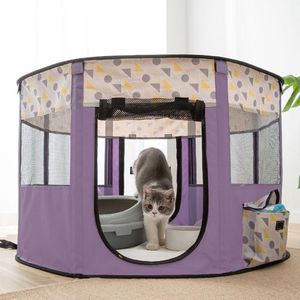 cage octagonal portable folding pet tent犬小屋の猫テントのプレイペン子犬ケンネルイージー操作フェンス屋外ビッグキャットケージ