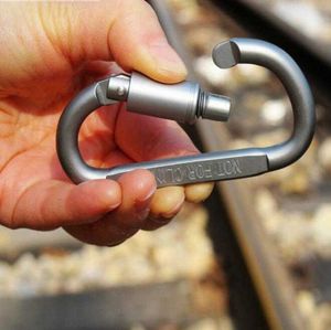 8 cm utomhus säkerhet spänne aluminium legering d form klättring knapp karabiner snap clip krok nyckelchain keyring carabiners camping vandring varm