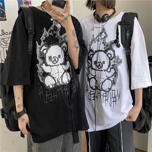 Tシャツの女性用ビンテージトップファッションTシャツ韓国服ゴシックハラジュクアニメ漫画グラフィック印刷Y2K半袖P230603