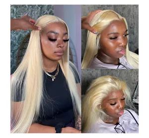 Real Hd Lace Frontal Wig 613 13x4 Lace Front Wig Human Hair Long Bone Straight 613 Blonde 13x6 360 Lace 30 32 inch