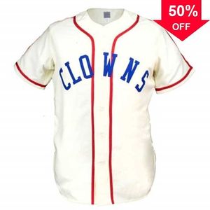 Xflsp GlaMitNess Indianapolis Clowns 1945 Home Jersey 100% costurado bordado Vintage Baseball Jerseys Custom Any Name Any Number