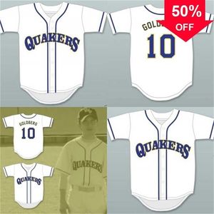 XFLSP Glamitness Adam Goldberg 10 William Penn Academy Quakers White Baseball Jersey Double Stiched Men Women Youth