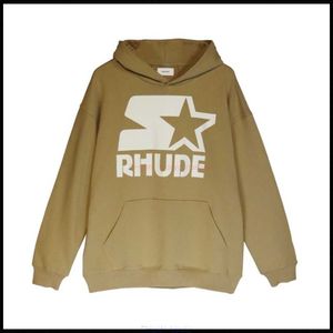 Abbigliamento firmato Uomo Felpe con cappuccio American Rhude Ss Hip Hop Personalità casual High Street College Style Maglione versatile Cappotto pullover con cappuccio alla moda