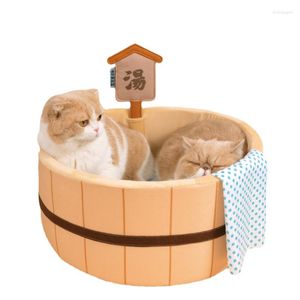 Kattbäddar modern kreativ söt liten husdjur bo vinter varm bekväm mat djur utseende hus tillbehör hund säng