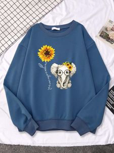 Women's Hoodies Sunflower Elephant Gift Friend Print Men Comfortable Fashion Casual Hip Hop Tops Winter Fleece Clothes Man Hoody