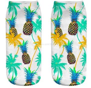 gorący kreskówek 3D Digital Print Fruits Socks Watermelon ananasem truskawkowy cytryna drukowanie drukowania swobodne skarpetki kobiety