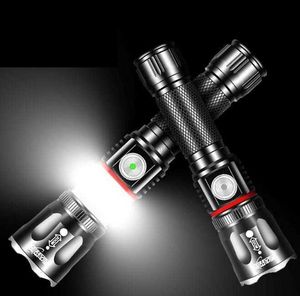 Multifunktion T6 L2 ficklampa Justerbar zoomkolvfackel Magnetreparation Arbetsljus USB -laddningsbar utomhuscamping 18650 Batterilamp