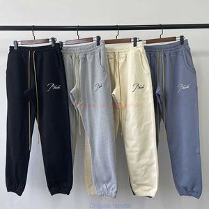 Designer Roupas de moda calça rhude drawstring liew high street americano pescoço casual calça longa para homens mulheres streetwear jogador calça calças de moletom