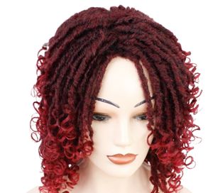 14インチ長い巻き毛グラデーションカラーウィッグ高温合成髪かぎ針編みキャップさまざまなスタイルを即座に向上させる