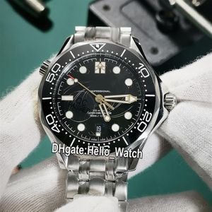 GDF NEW DIVER 300M 007 JAMES BOND 50TH Black Texture Dial Miyota 8215 Automatisk herrklocka 210 22 42 20 01 004 Black Bezel SS Band226p