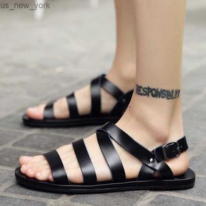 Sommer Männer Rom Echtes Leder Römischen Sandalen Gladiator 2021 Alias Romanas Hombre Flache Sandalen Dropshipping L230518